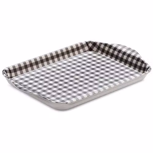Zeal Mini Melamine Rectangular Serving Tray with Handles, Grey, W: 18 cm x D: 14 cm x H: 2 cm