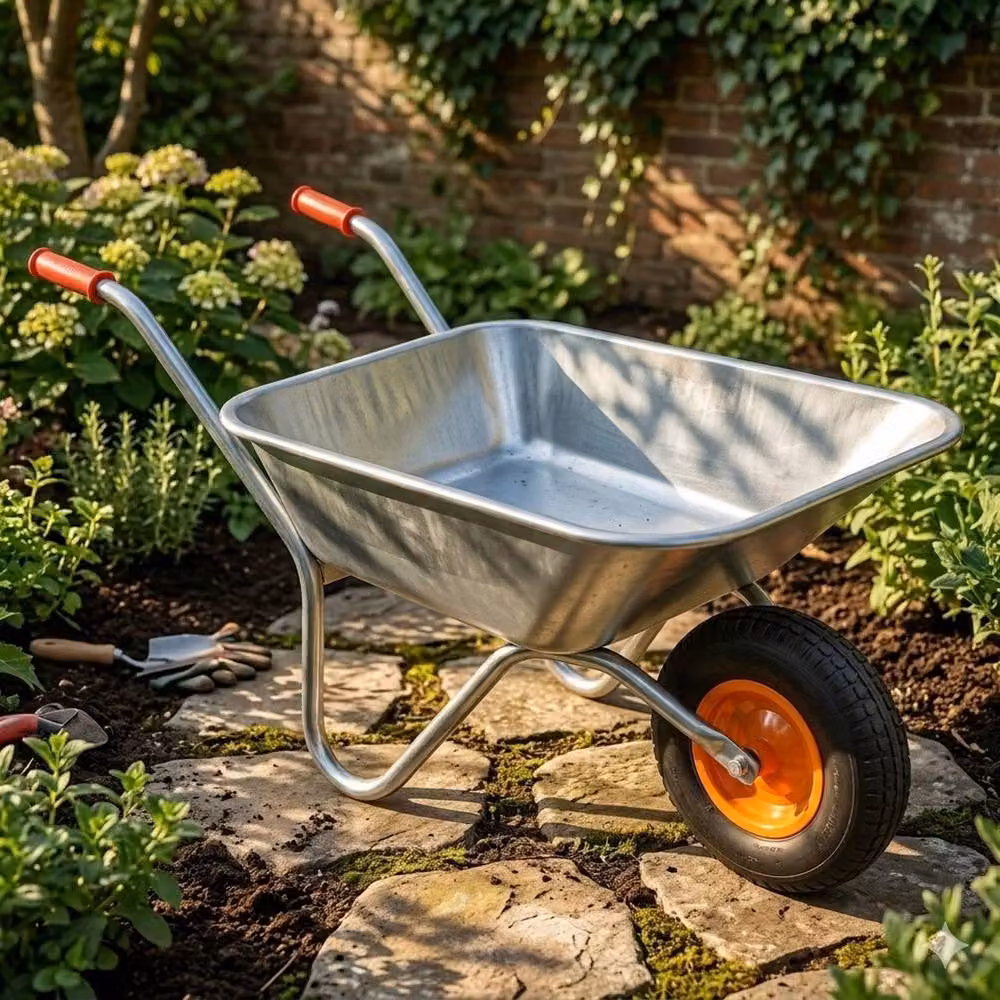 Havendro Heavy Duty Metal Wheelbarrow with Strong Steel Frame in Silver – 2