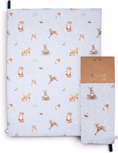 Wrendale Designs Blue Illustrated Animal Cotton Tea Towels