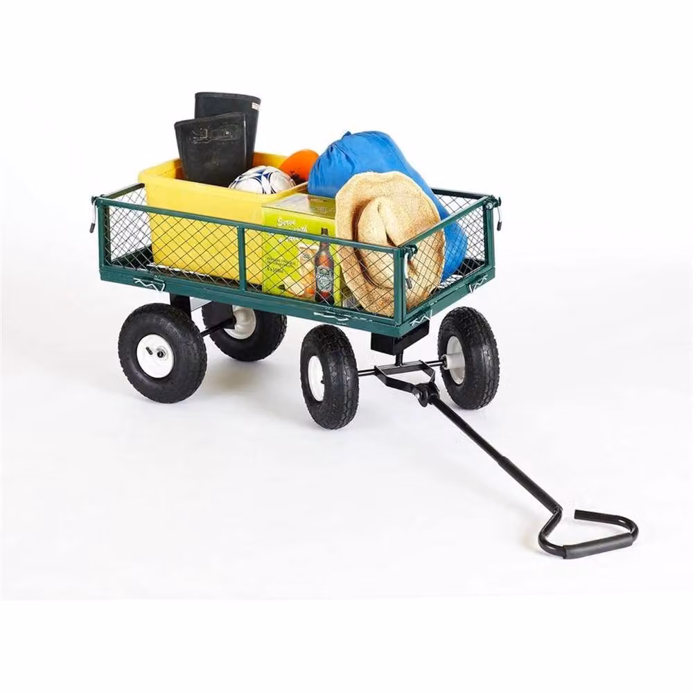 VOGREX 4 Wheel Foldable Garden Utility Wagon Trolley in Green – 3