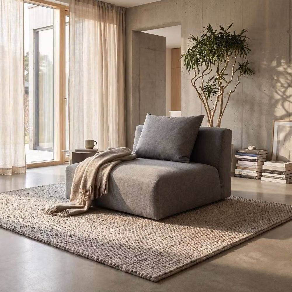 Abakus Direct Tokyo Single Seat in Grey Brushed Tweed Fabric – 3