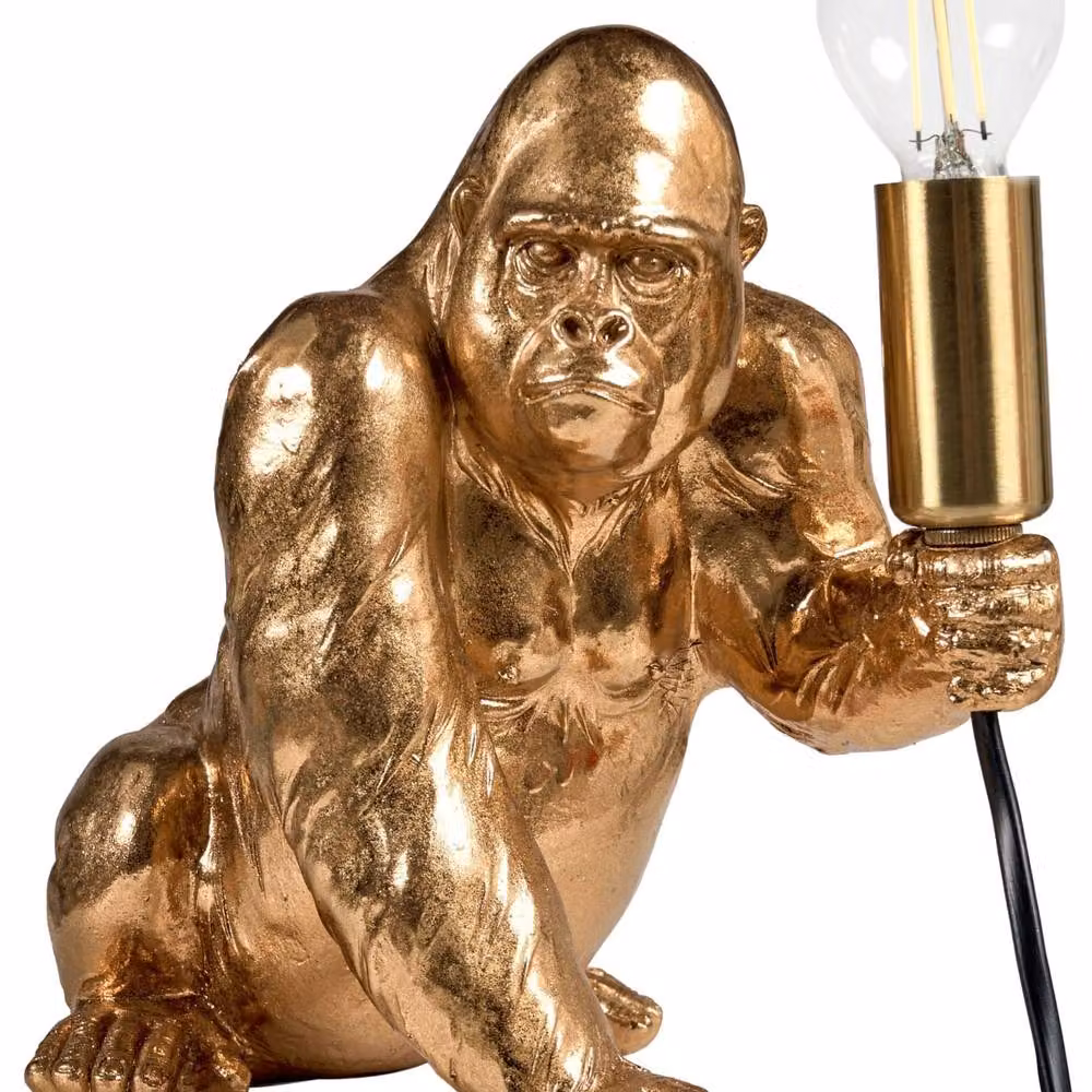 Wyld and Coco Gorilla Glam Table Lamp in Gold Polyresin – 2