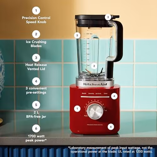 KitchenAid Pure Power Blender, 1200W, 2.1 l, Red – 2