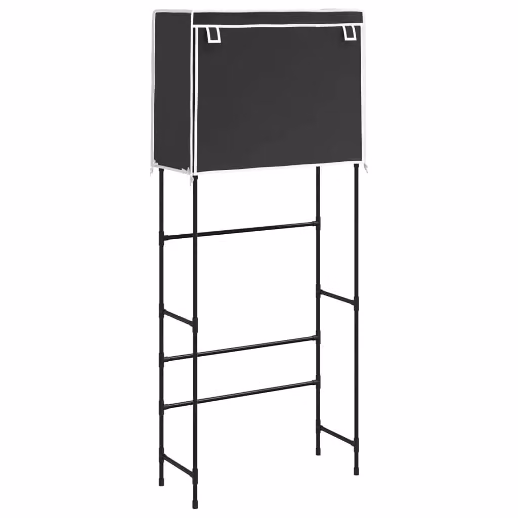 Berkfield Home 2-Tier Freestanding Metal Storage Rack over Laundry Machine, Black, W: 71 cm, D: 29.5 cm, H: 170.5 cm
