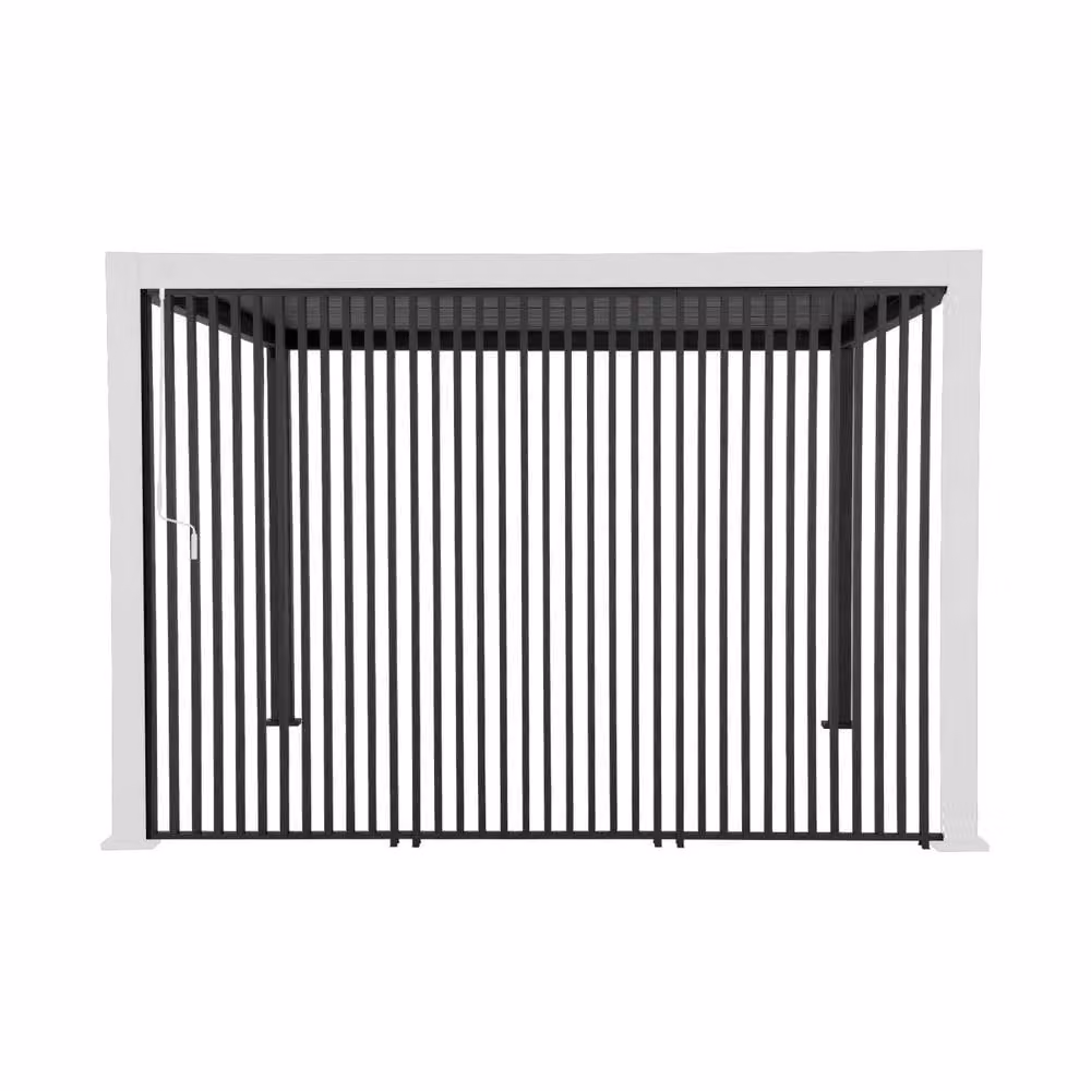 sweeek Set of 3 Dark Grey Aluminium Vertical Louvres for Triomphe Bioclimatic Pergola, 130 cm – 2
