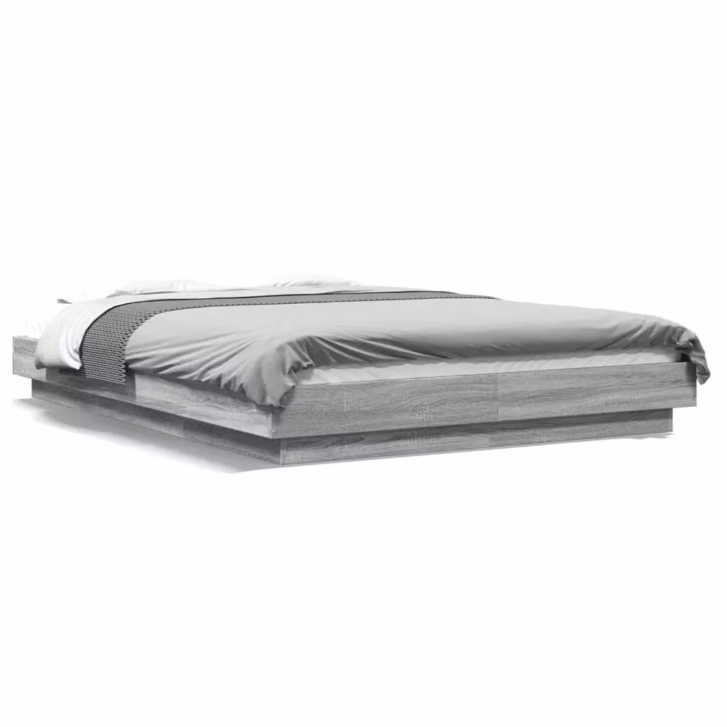Berkfield Home Modern Double Bed Frame in Grey Sonoma, W: 135 cm, L: 190 cm – 2