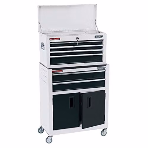Draper 19576 Combined Roller Cabinet and 6 Drawer Tool Chest, White – 1