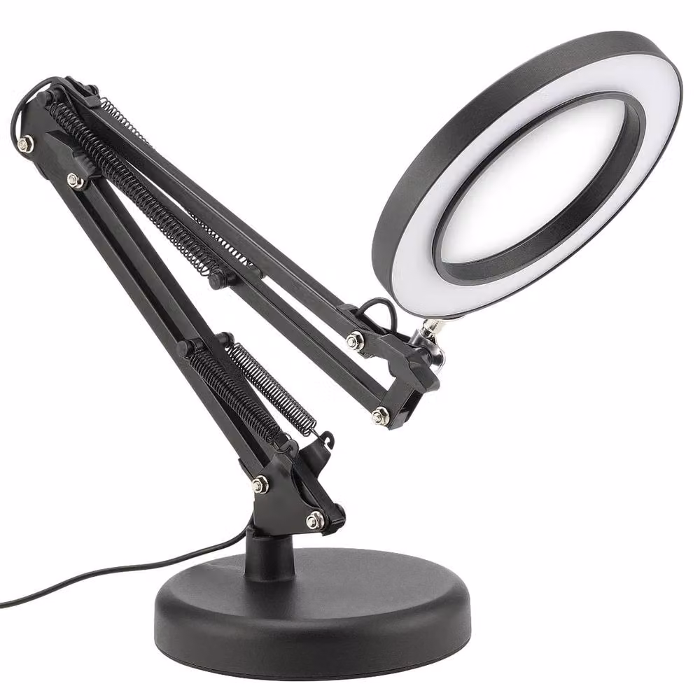Havendro 10X LED Magnifier Desk Lamp with Clamp Stand in Black – 2