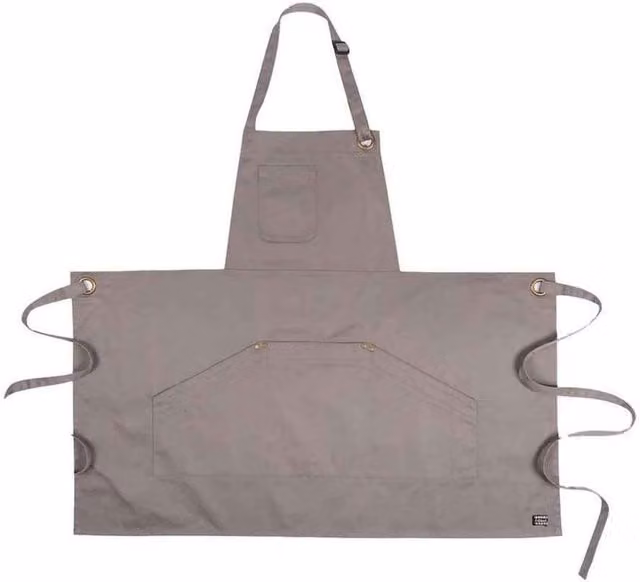 Le Chef Utility Bibbed Short Apron in Grey