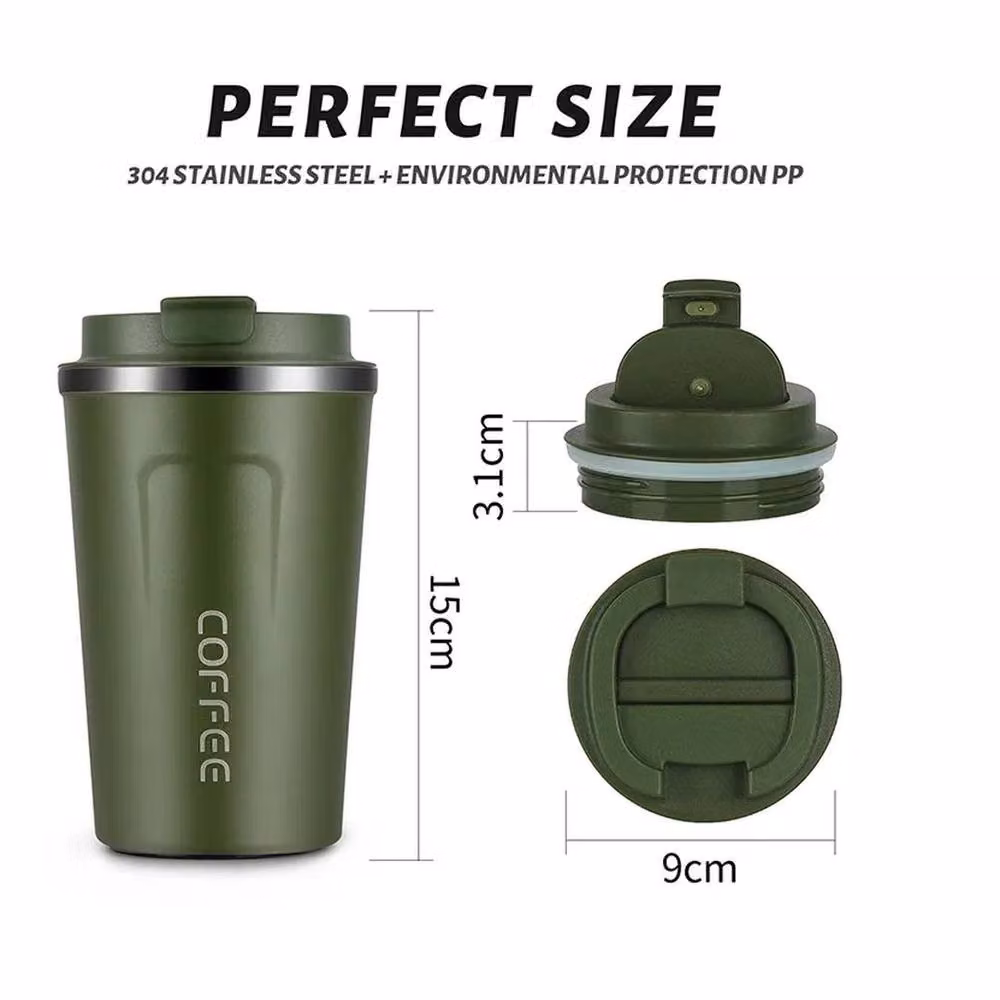 Pawnora Double Walled Insulated Stainless Steel Coffee Mug, Green, 380 ml – 5