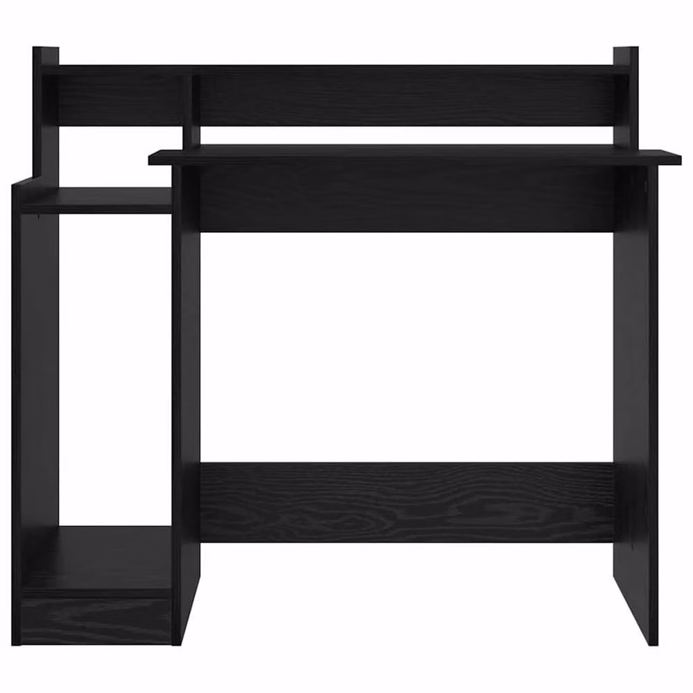 Berkfield Home Modern Writing Desk with Storage Shelf in Black Oak – 5