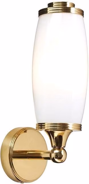 Netlighting Eliot 1 Light Bathroom Wall Light in Polished Brass with White Glass and G9 Bulb, IP44 Rated – 1