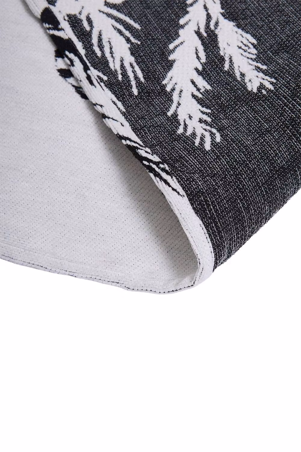 Garden Sanctuary Floral Chenille Anti-slip Sofa Cover in Black and White, W/D/H: 230 x 180 cm – 6