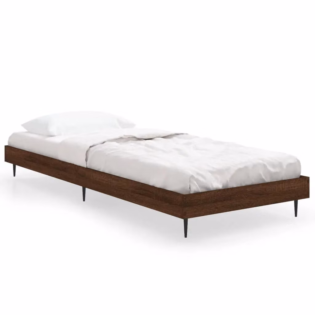 Berkfield Home Small Single Bed Frame in Brown Oak, Engineered Wood – 2