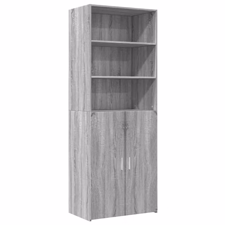 Berkfield Home Grey Sonoma Modern Highboard in MDF, W/D/H: 70 x 42.5 x 185 cm