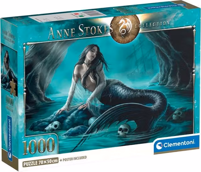 Clementoni Anne Stokes Sirens Lament 1000 Piece Fantasy Jigsaw Puzzle in Multicolour and Blue