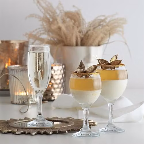 LAV Misket Glass Champagne Flutes, Set of 12, Transparent, 190ml – 2