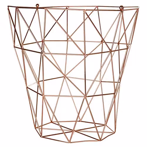 Orsina Copper Finish Mesh Metal Storage Basket for Kitchen, W/D/H: 31 x 31 x 31 cm – 1