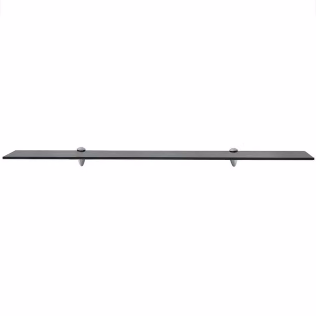 Berkfield Home Black Glass Floating Wall Mounted Shelf W: 100 cm, D: 20 cm