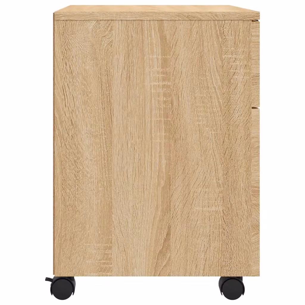 Berkfield Home Mobile File Cabinet in Sonoma Oak Brown with Lock and Castors, W: 45 cm, D: 38 cm, H: 54 cm – 3