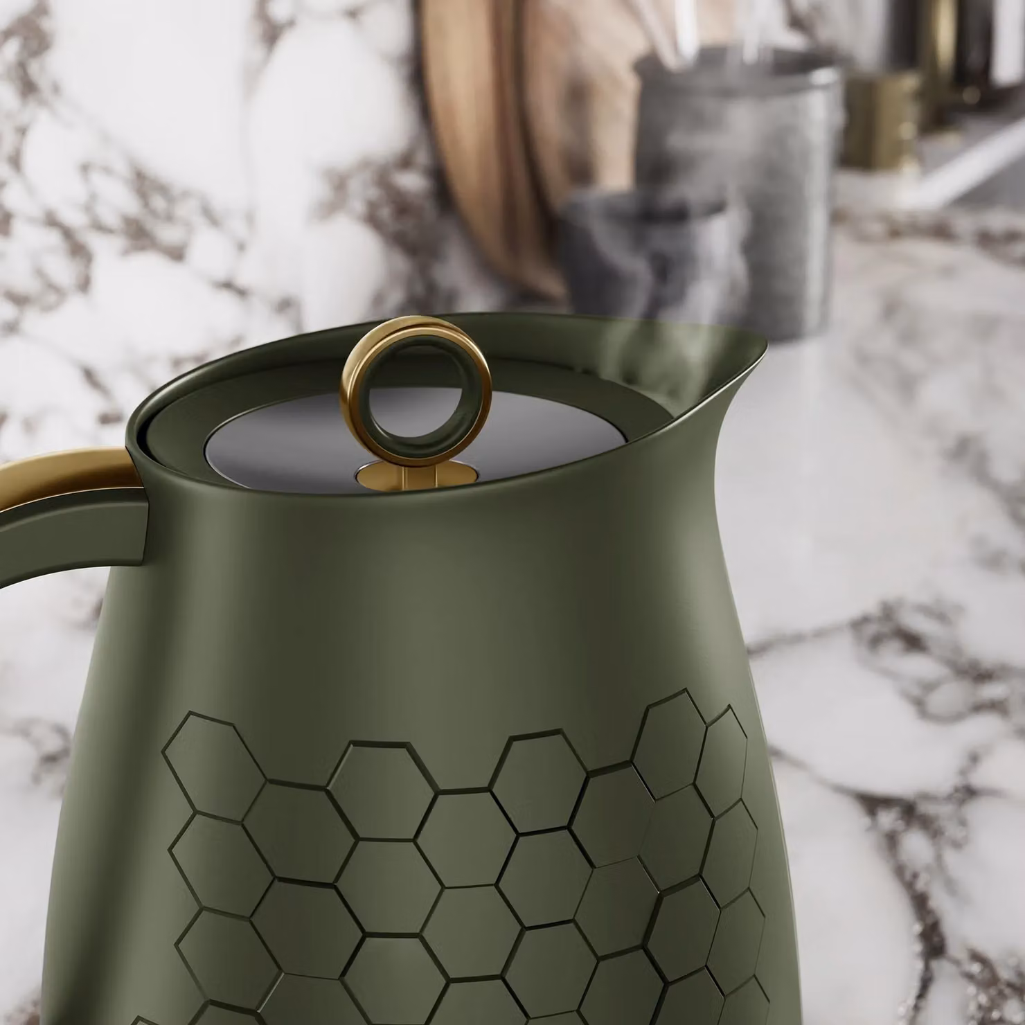 Morphy Richards Cassini Outer Space Kettle and 4 Slice Toaster Set in Green, 1500ml – 2