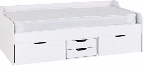 Seconique Dante Single Day Bed with Drawers in White – 1
