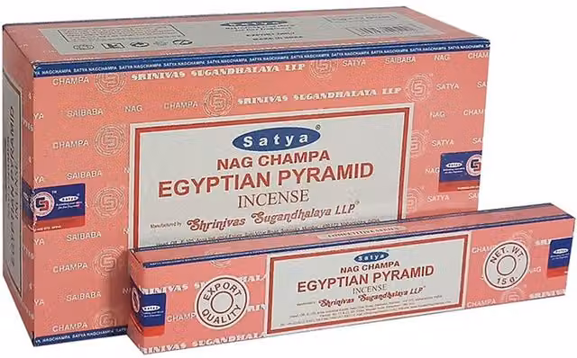 Satya Egyptian Pyramid Incense Sticks, 12 Packets, Pink