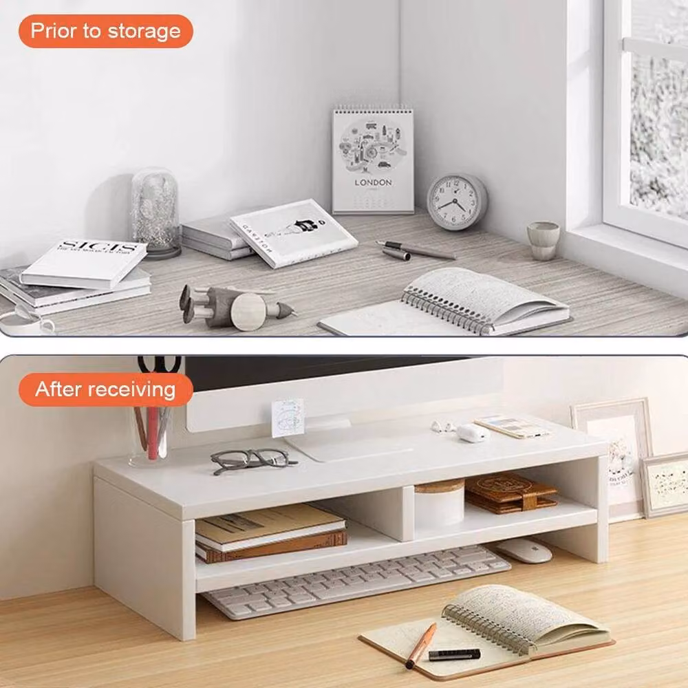 EONLION White Computer Desktop Monitor Stand and Laptop Display Riser, Width: 100 cm – 2