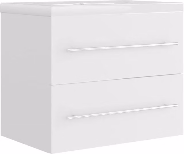 Berkfield Home Modern White Bathroom Sink Cabinet with Ceramic Basin and MDF Construction