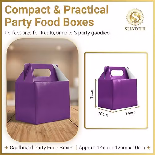 SHATCHI 30-Piece Purple Cardboard Party Food Lunch Boxes, W/D/H: 14 x 12 x 10 cm – 3