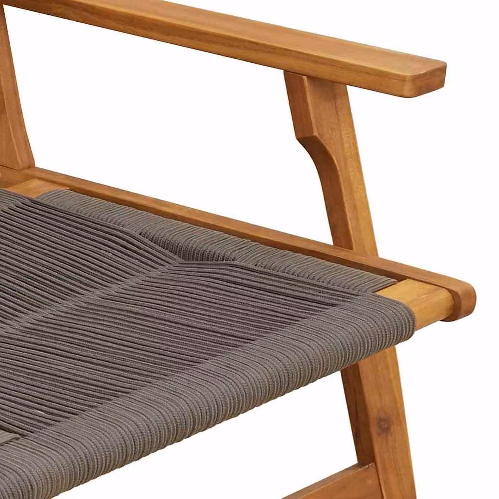Berkfield Home Modern Acacia Wood Garden Bench in Grey and Brown, W/D/H: 122 x 76 x 73 cm – 4