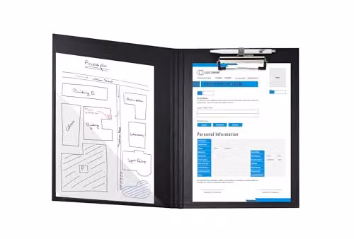 Exacompta Black A4 Clipboard with Coated Paper Flap, W: 23 cm, H: 32 cm – 2