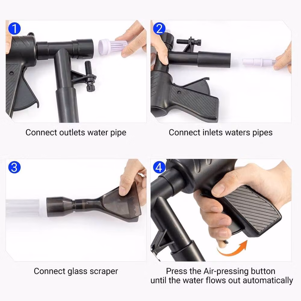 EONLION 5-in-1 Manual Aquarium Gravel Cleaner and Water Changer Kit, Black, Length: 110 cm – 2