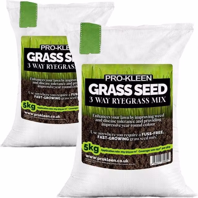 ProKleen 3 Way Ryegrass Mix Lawn Seed, Fast Germinating and Multi-Resistant, 10 kg