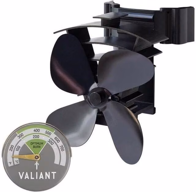 Vaillant Magnetic Flue Pipe Fan and Magnetic Stove Thermometer in Black – 1
