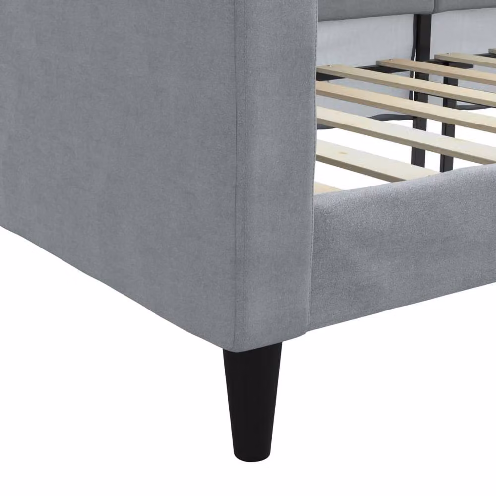 Berkfield Home Modern Day Bed in Grey Fabric, W/D/H: 90 x 190 cm – 3