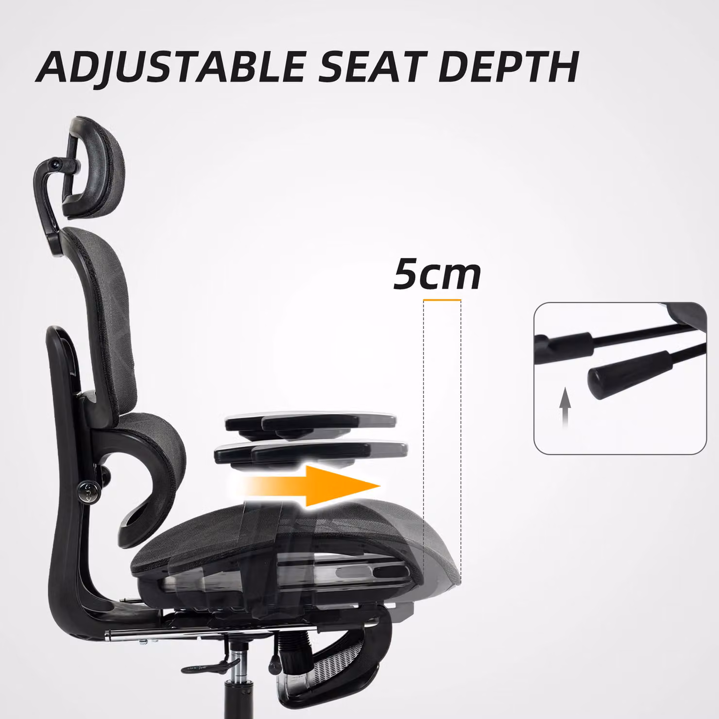 HOMCOM Ergonomic Black Fabric Swivel Office Chair with 3D Armrests and Headrest – 5