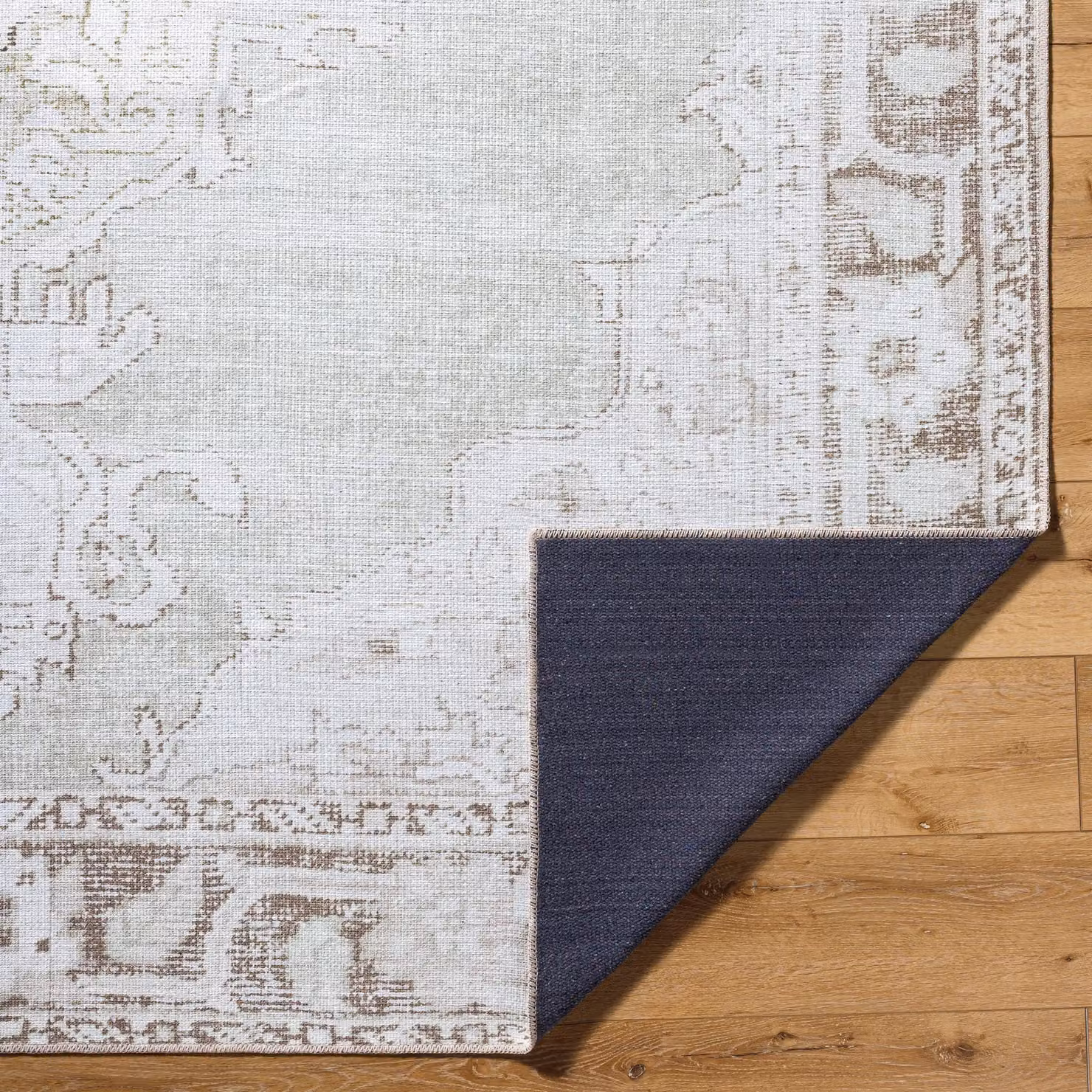Livabliss Rainier Washable Traditional Vintage Living Room Rug in Grey, Brown, Green and Beige, W: 160 cm, L: 220 cm – 2