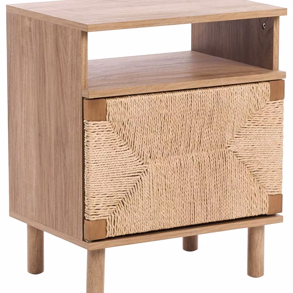 Wyld Haus Boho Bedside Table in Brown with Pine Wood and MDF – 2
