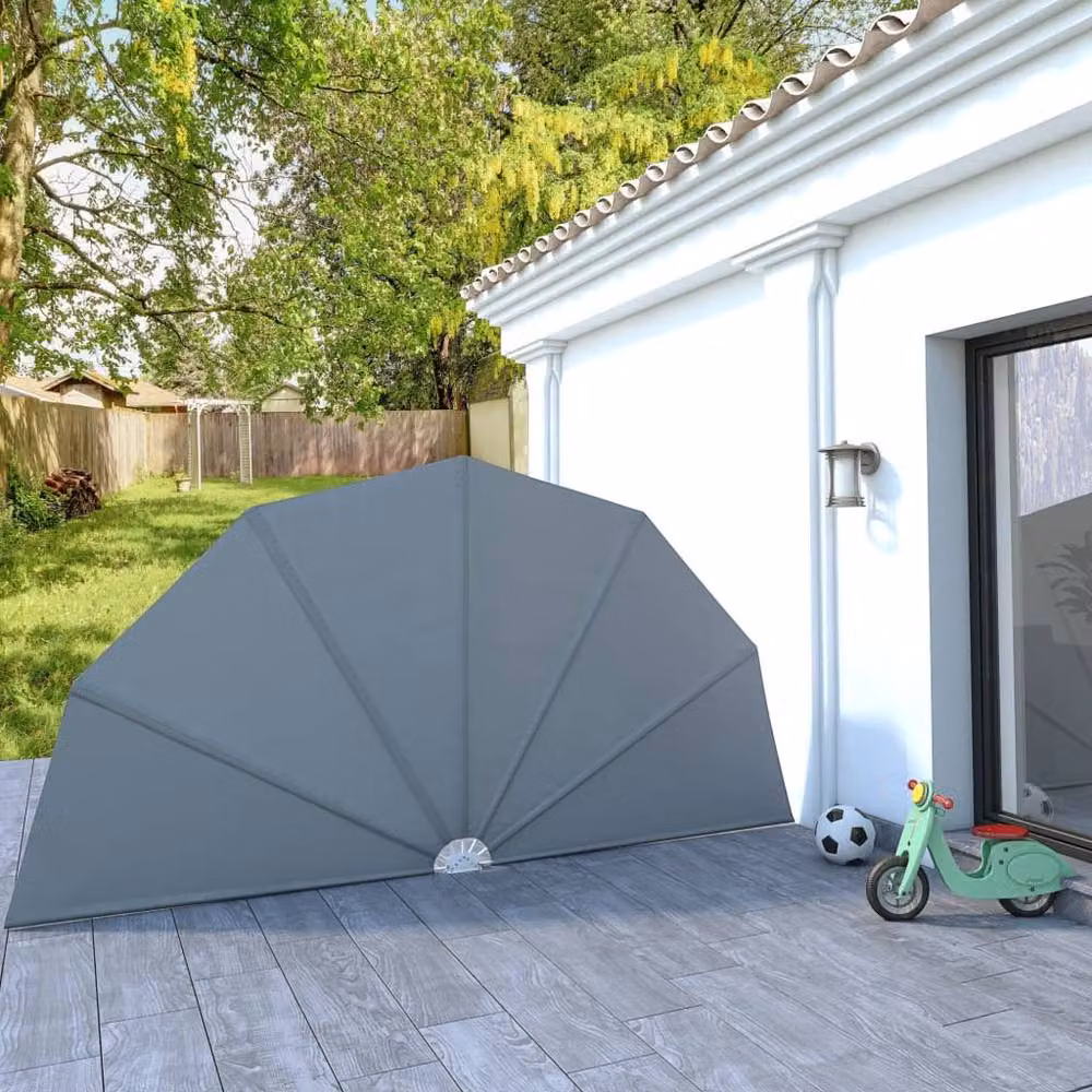 Berkfield Home Collapsible Terrace Side Awning in Grey, 200 cm – 2