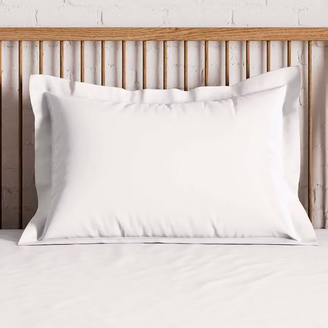 Bedeck Pair of White 500 Thread Count Plain Dye Mako Satin Cotton Oxford Pillowcases
