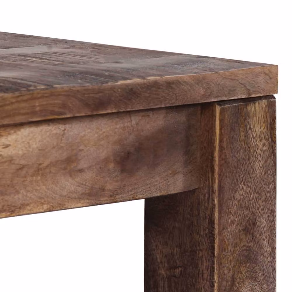 Berkfield Home Beautiful Coffee Table in Brown Solid Mango Wood, W/D/H: 50 x 50 x 35 cm – 4