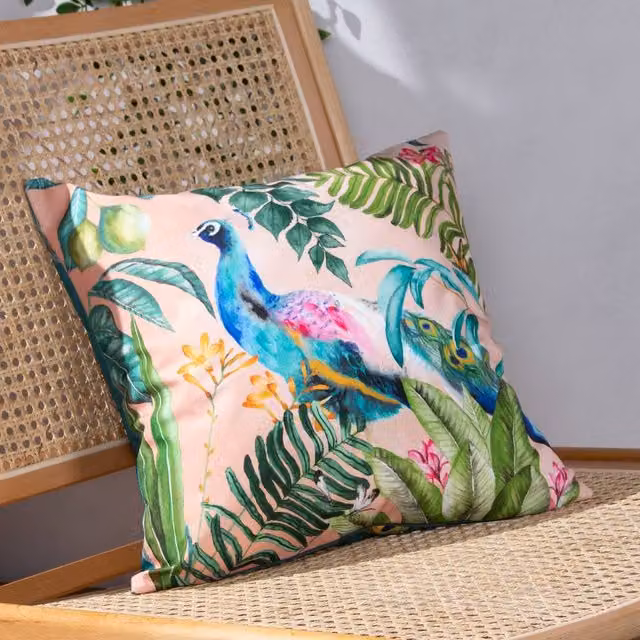 Terrys Peacock Animal Outdoor Cushion, Pink, W/D/H: 43 x 43 x 43 cm – 4
