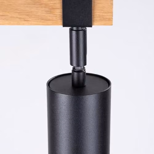 SOLLUX lighting Fager Plafond Wall Light in Black and Wood, W/D/H: 54 x 6 x 17.2 cm – 3