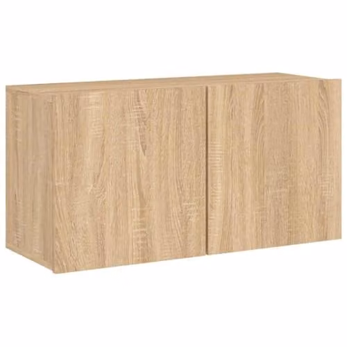 vidaXL Wall-mounted TV Cabinet in Sonoma Oak, Brown, W: 80 cm, D: 30 cm, H: 41 cm