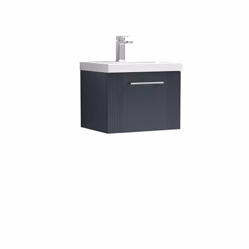 Balterley Wall Hung Single Drawer Vanity Unit with Mid-Edge Basin in Matt Dark Grey, W/D/H: 51.0 x 39.0 x 39.9 cm – 5