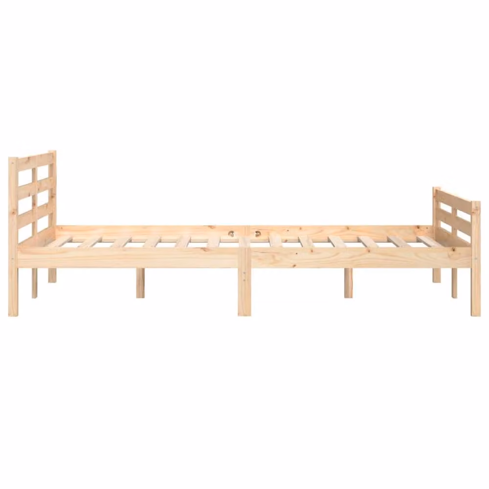 Berkfield Home Solid Wood Pine Bed Frame in Brown, W: 140 cm, D: 200 cm