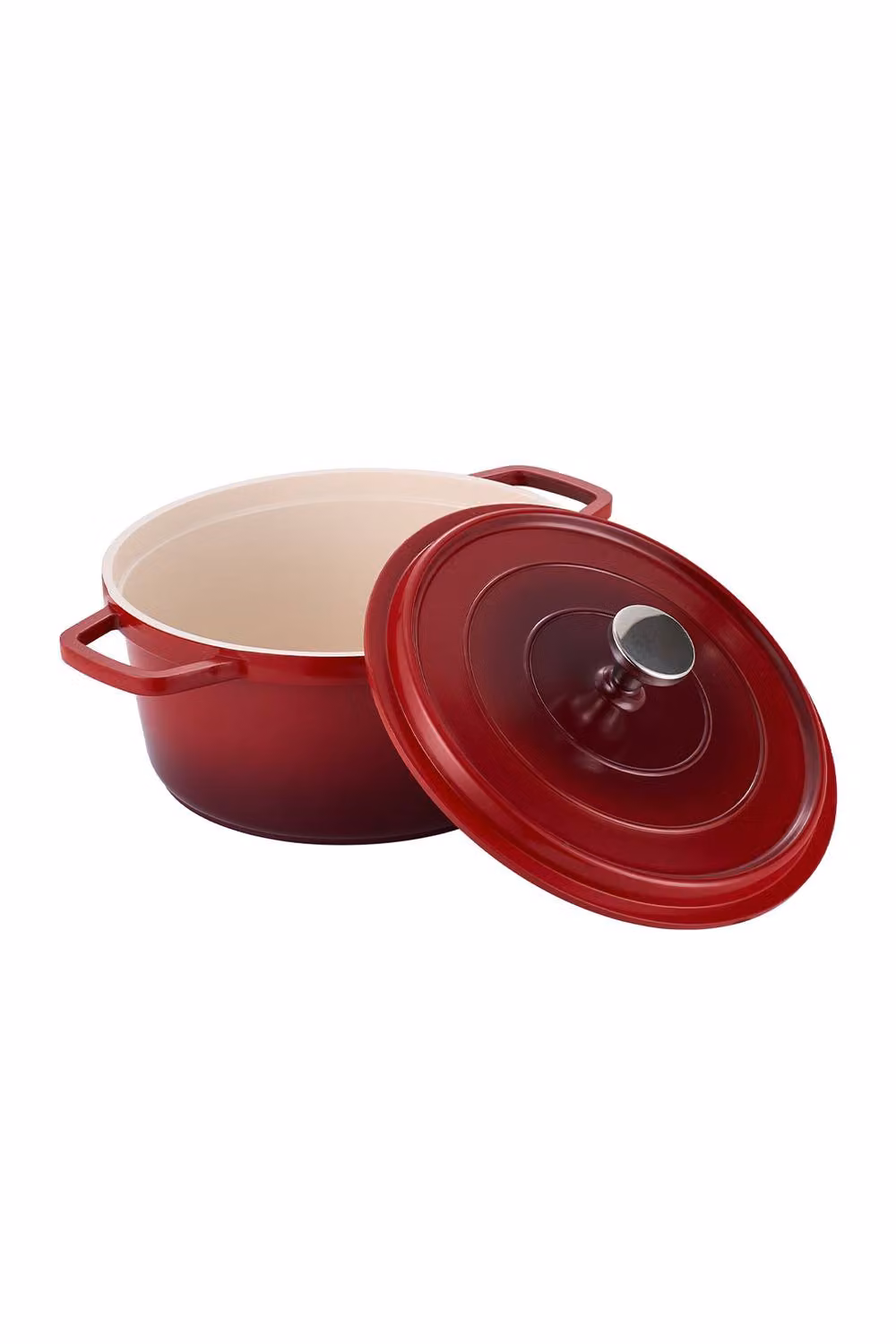 Living and Home Red Non-Stick Enamel Cast Aluminium Dutch Oven Casserole Pot, 2.75/4.75 l – 4
