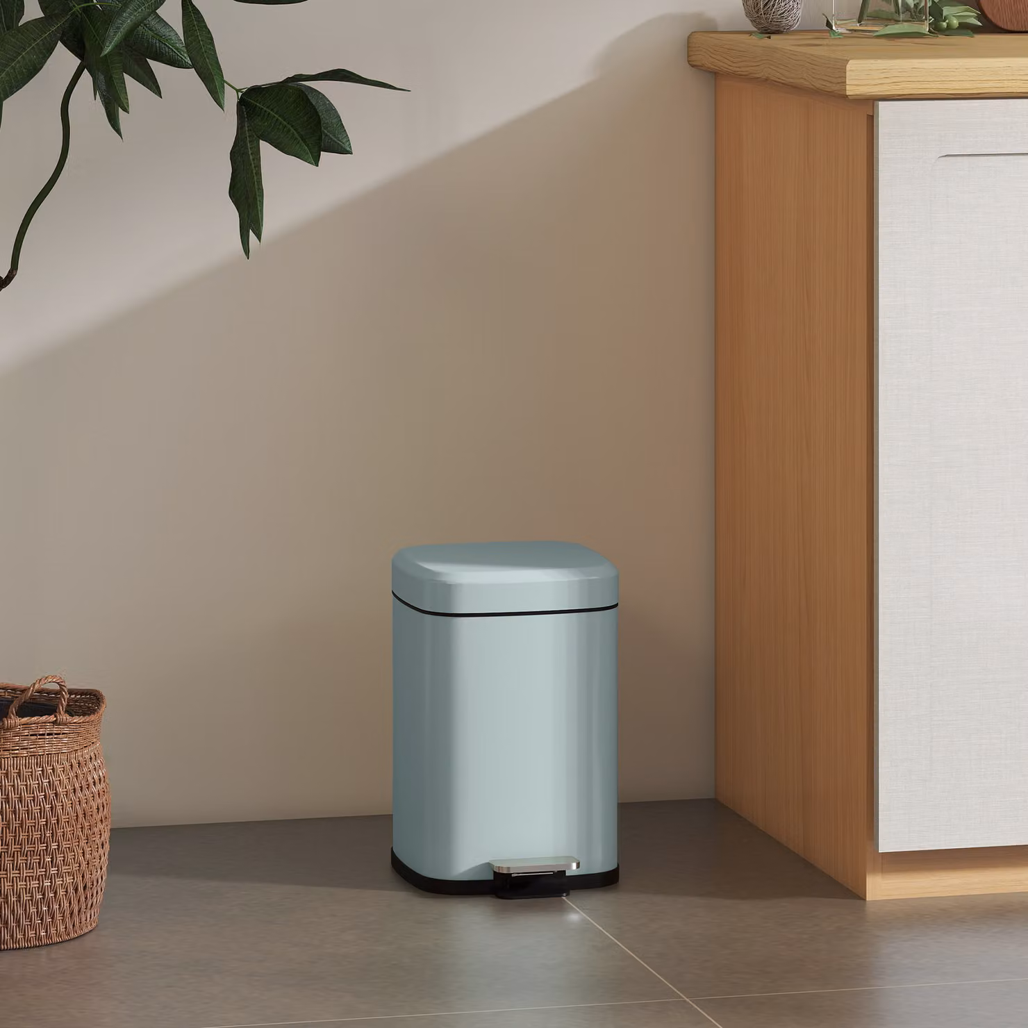 HOMCOM 12 Litre Metal Pedal Bin with Soft-close Lid and Removable Inner Bucket – 2