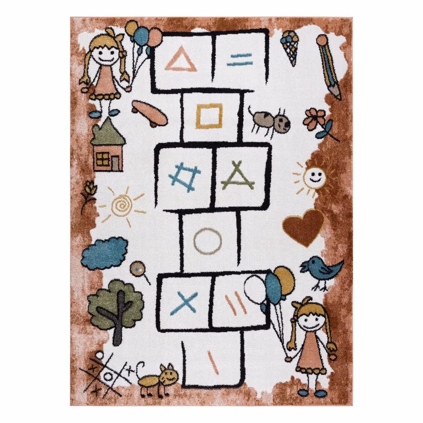 RugsX Fun Kids Motif Rectangular Rug in Pink and Multicolour, W: 160 cm, L: 220 cm – 2